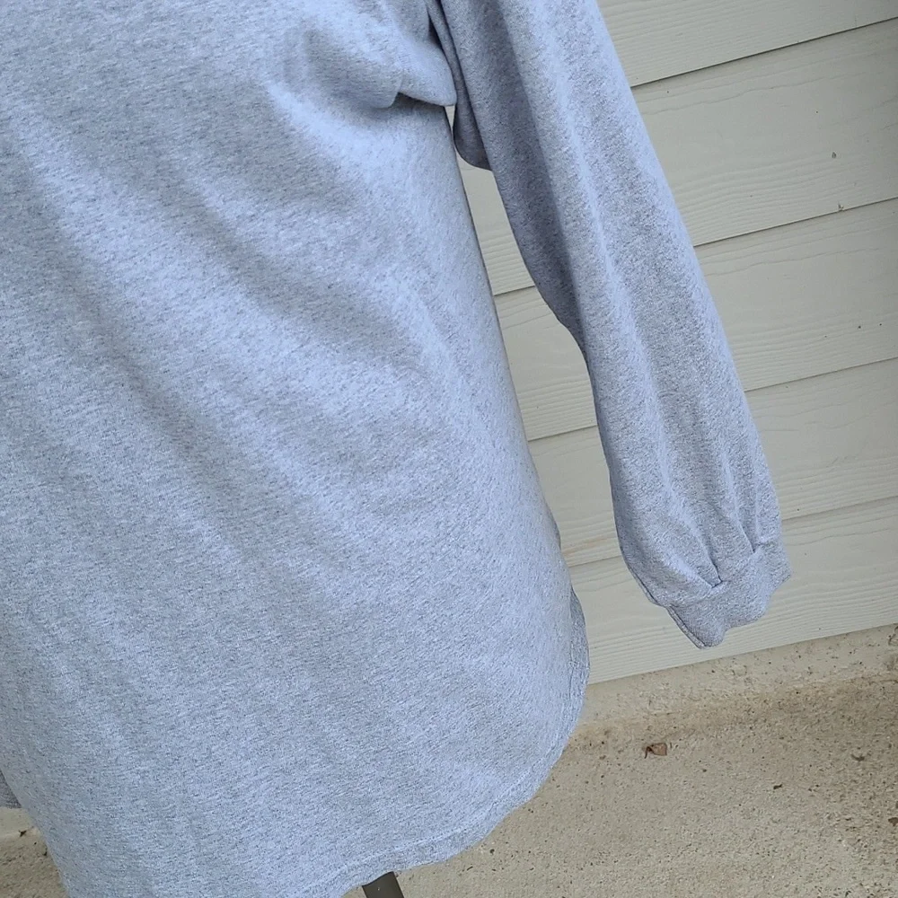 NIKE‎ Check Logo USA Cotton Grey Mens Large Long Sleeve Shirt Y2K 90s RARE